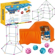 ZESTAW KONSTRUKCYJNY XXL 340 EL. RURKI SŁOMKI BAZY NAMIOT WOOPIE DLA DZIECI