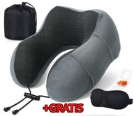 PODUSZKA PODRÓŻNA + MASKA 3D + STOPERY | SEN BEZ BÓLU KARKU+ GRATIS