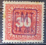 Austria stary znaczek z nadrukiem Ukraina Zak. (2/26