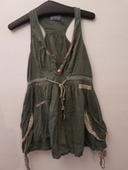 TOP JOE BROWNS KOSZULKA R.S/M TUNIKA BLUZKA KHAKI