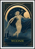 A2 GRANATOWY PLAKAT ZNAK ZODIAKU WODNIK KOSMOS GALAKTYKA DO DOMU NA PREZENT