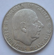 Francja 1 frank 1988 - generał de Gaulle