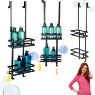 PÓŁKA POD PRYSZNIC METALOWA CZARNA ZAWIESZANA VILDE 23X10.5X75CM WISZĄCA