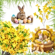 FORSYCJA SZTUCZNA ŻÓŁTA SZTUCZNE KWIATY OZDOBA WIELKANOCNA NA KOSZYK 10 SZT