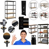 REGAŁ REGULOWANY MAGAZYNOWY METALOWY SKRĘCANY MOCNY DO GARAŻU SPIŻARNI