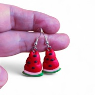 KOLCZYKI Z MODELINY Kawalek Arbuza