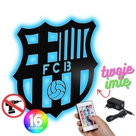 HERB FC BARCELONA LED DEKORACJA ŚCIENNA PREZENT DLA NIEGO DO POKOJU BIURA