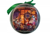 Bombka KOLOROWA z nadrukiem MIKOŁAJ Z PREZENTAMI styropian DUŻA 15 cm