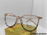 O78 Okulary Zerówki Damskie Blue Light Beż Panterka