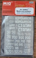 KV Tanks Marks and numbers – sucha kalka – MiG Productions 1/35 - MW 3.213