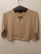 JASPER CONRAN SWETER CARDIGAN SWETR ZŁOTY OVERSIZE R.S\M BOLERKO