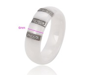 OBRACZKA BIALA CERAMIKA HIGH TECH 6MM 3 PASKI,CYRKONIE R.23