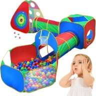 GIGANTYCZNY PLAC ZABAW 7W1 NAMIOT TUNELE TOR PRZESZKÓD 432CM TORBA