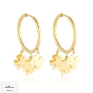 Eap16925 Kolczyki złocone kółeczka z koniczynkami