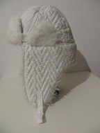 Czapka pilotka biała dziecięca S ocieplana zimowa 56 cm