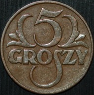 5 groszy 1930 - doskonały egzemplarz - RZADKIE