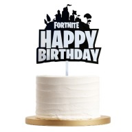 Topper Fortnite na tort Happy Birthday – dekoracja dla gracza