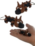 Brelok Breloczek 3D pies rasa Owczarek Niemiecki czarno brązowy