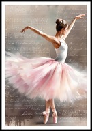 A2 59,4x42 PLAKAT OBRAZ BALETNICA TANCERKA TANIEC BALET SZKOŁA TAŃCA BALETU