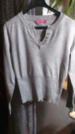 SWETEREK DAMSKI SZARY GUZICZKI R S/M