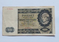 BANKNOT 500 ZŁ GÓRAL ROK 1940 SERIA A GENERALNA GUBERNIA RZADKI
