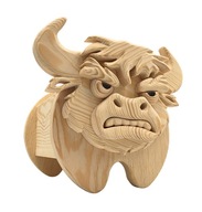 Ręcznie wykonany byk z drewna – dekoracyjna doniczka i pudełko, unikalny