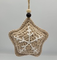 Gwiazdki na szydełku 3D zawieszki na choinkę ozdoby Świąteczne handmade