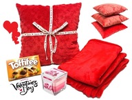 SŁODKI ZESTAW Walentynki KOC PODUSZKA DELIKATNY