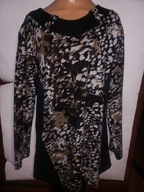 Bluza dzianinowa XXL 48 panterka sweter ciepła tunika