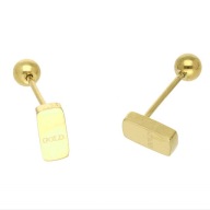 63732 Kolczyki złota stal chirurgiczna piercing sztabki "złota"