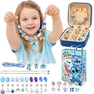 ZESTAW Koralików Do Robienia Bransoletek Biżuterii Kuferek LILO i STICH