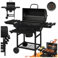 GRILL WĘGLOWY OGRODOWY BBQ POKRYWA PÓŁKI TERMOMETR POPIELNIK OTWIERACZ BLAT