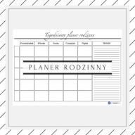 rodzinny planer tygodniowy do druku PDF kalendarz