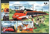 A54116)Disney: Gambia 729** + 732 - 733** + 736** + Bl 42**