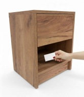 Szafka Nocna Dąb Craft Złoty z ukrytym schowkiem na kartę Tajna szafka RFID
