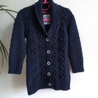 Dłuższy ciepły kardigan Mothercare 98 długi zapinany sweter z wełną (280)