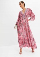 Hit!_NOWA luksusowa SEXI różowa sukienka_HAFTY srebrne cekiny_FALBANA_44/46