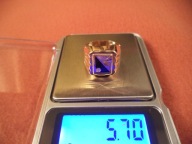 Nowy sygnet złoty z cyrkonią, męski, próba 585, 5.7 g, rozmiar 20