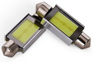 ŻARÓWKA C10W RURKOWA C5W 1 LED COB BIAŁA 39MM 12V