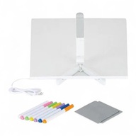 Tablica LED do rysowania podświetlana 30x20 cm + 7 flamastrów