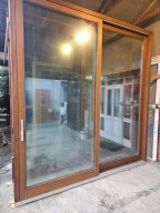 DRZWI/OKNA Tarasowe Przesuwne HST Drewniane Mahoniowe 296x310cm 5 sztuk