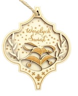 Drewniana Bombka z imieniem 3D na choinkę Bombka z grawerem personalizowana