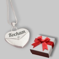 Zawieszka wisiorek serce z listem - grawer gratis - napis - prezent