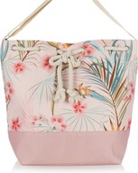 Duża Torba Plażowa XXL Różowa Kwiatowa .Na zakupy Wakacje Piknik basen