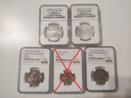 zestaw 4 monet w gradingu NGC