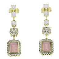 86939 Kolczyki stal chirurgiczna pozłacane 14k PINK DELITE Swarovski