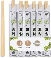 Pałeczki bambusowe do jedzenia 20 cm biodegradowalne higieniczne 1-pak