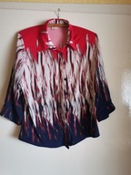 Bluzka damska czerwono-biało-granatowa