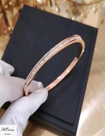 Bra0057 Bransoletka złocona sztywna różowe złoto