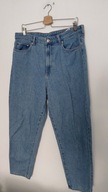 Niebieskie mom jeans jeansy z wysokim stanem 46